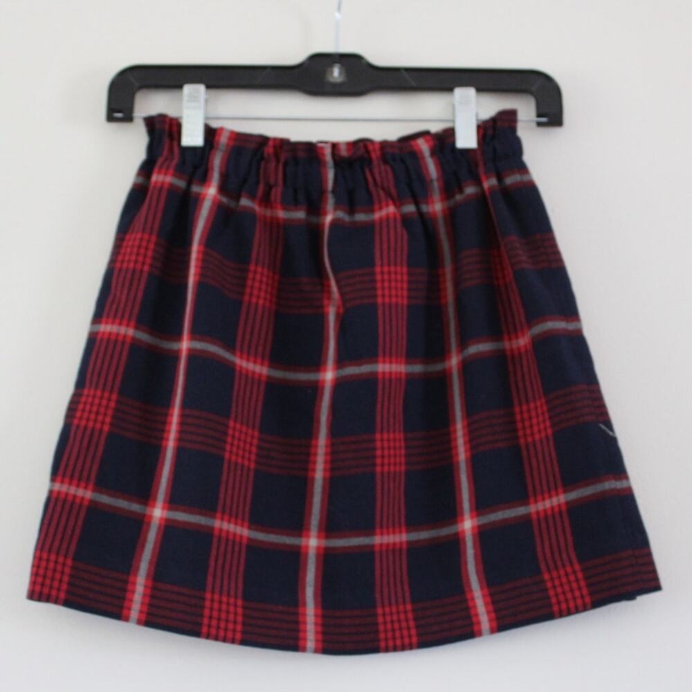 NWT Bonpoint‎ Fluette Wool Cotton Red Navy Plaid A-Line Skirt 12